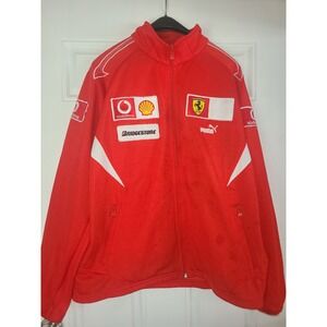 Vintage Scuderia Ferrari‎ Puma Jacket Size XL Vodafone Shell Bridgestone Spots